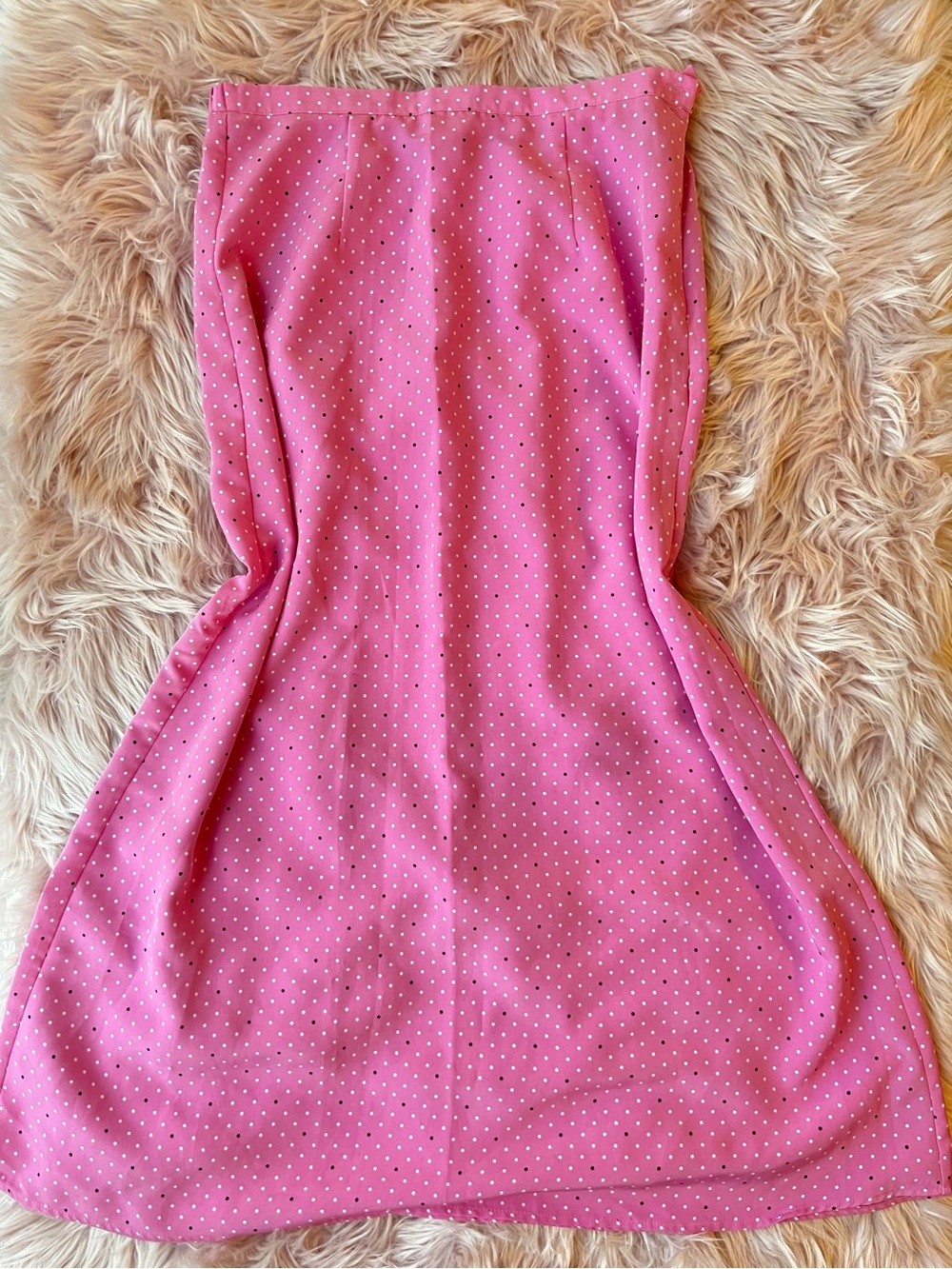 Vintage Pink Polka Dot Maxi Skirt